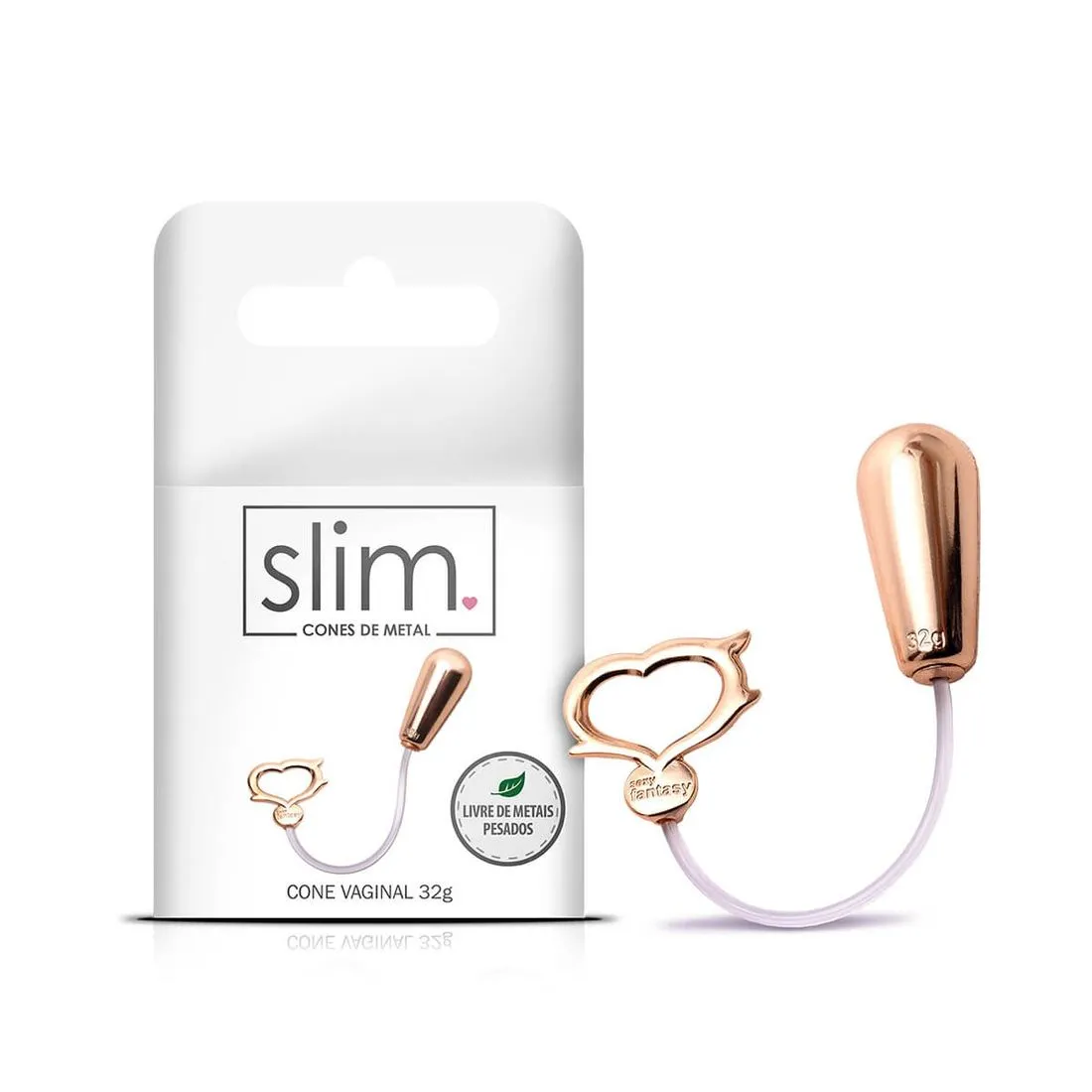 Cone Vaginal Pompoarismo em Metal 32g- 4,1 X 1,9CM Linha Slim Sexy Fantasy